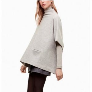 Wilfred XXS light grey wool poncho